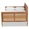 Baxton Studio Toveli Vintage French Inspired Ash Walnut Finished Wood and Synthetic Rattan Full Size Daybed 189-11175-ZORO - alternate 8